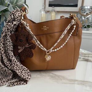 Coach Cognac Pebbled Leather Shoulder Bag